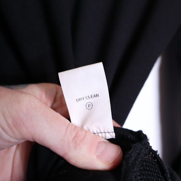 CHELSEA & WALKER Crew Split Elbow Top Black Mesh Long Sleeve Casual Women's L - Picture 6 of 11